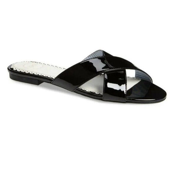 1901 Shoes - NEW 1901 Bryers Cross Band Slide Sandal Black 9.5